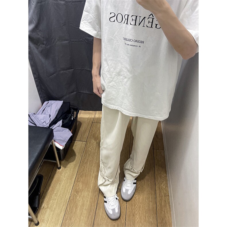 美式高街hiphop冰丝铆钉微喇休闲西裤货号K2425P55,男装西裤,电商A063