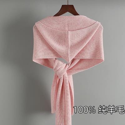 时尚女士秋冬羊毛抽条戴帽披肩保暖舒适百搭显瘦,饰品披肩,洁纯羊绒