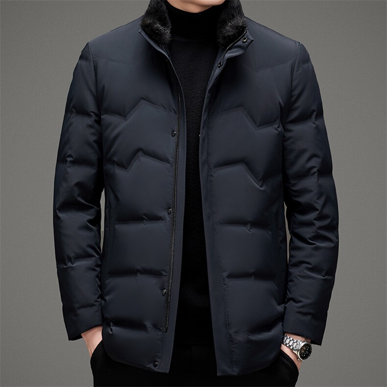 2023冬季新款立领羽绒服中年男士白鸭绒90%羽绒外套MSNA2125-P390,男装羽绒服,电商B212（原钱塘6029）