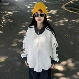 抖音得物高品质 美式高街重磅结构设计拼接织带立领卫衣外套 CM42图片