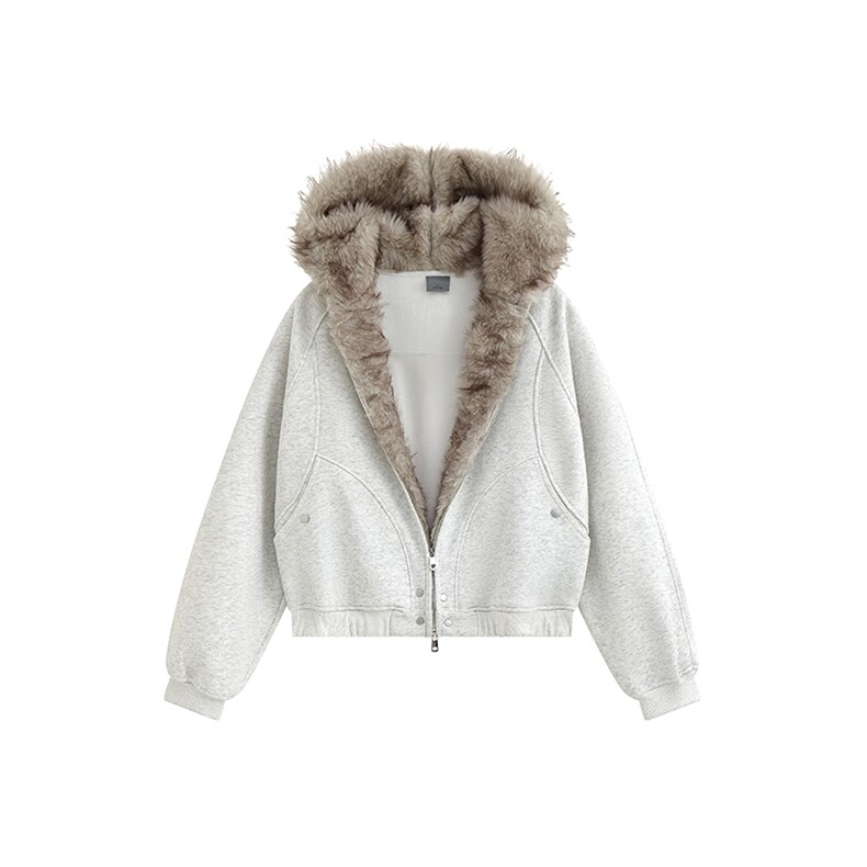 现货高品质冬季重磅硬挺毛领加厚外套加绒奥粒绒卫衣男AH1160-P75，女装短外套，星座610B-1