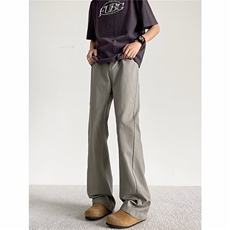潮牌高街脏灰色微喇叭休闲裤男vibe直筒显瘦裤子N0076，男装休闲裤，星座1116A-1（原606A）