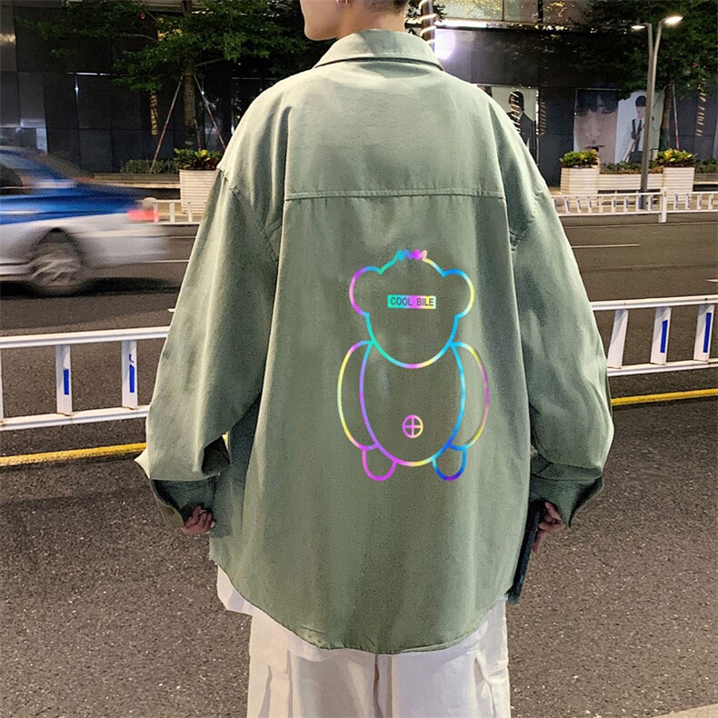 春季长袖衬衫男宽松港风衬衣男外套男CSCS276-P40,男装衬衫,电商B371