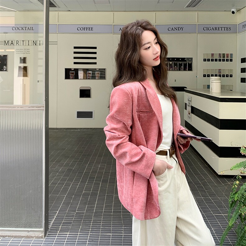 春季新款大货2026春季新款定制丝绒压花西装女M2603P155K248,女装短外套,2C268