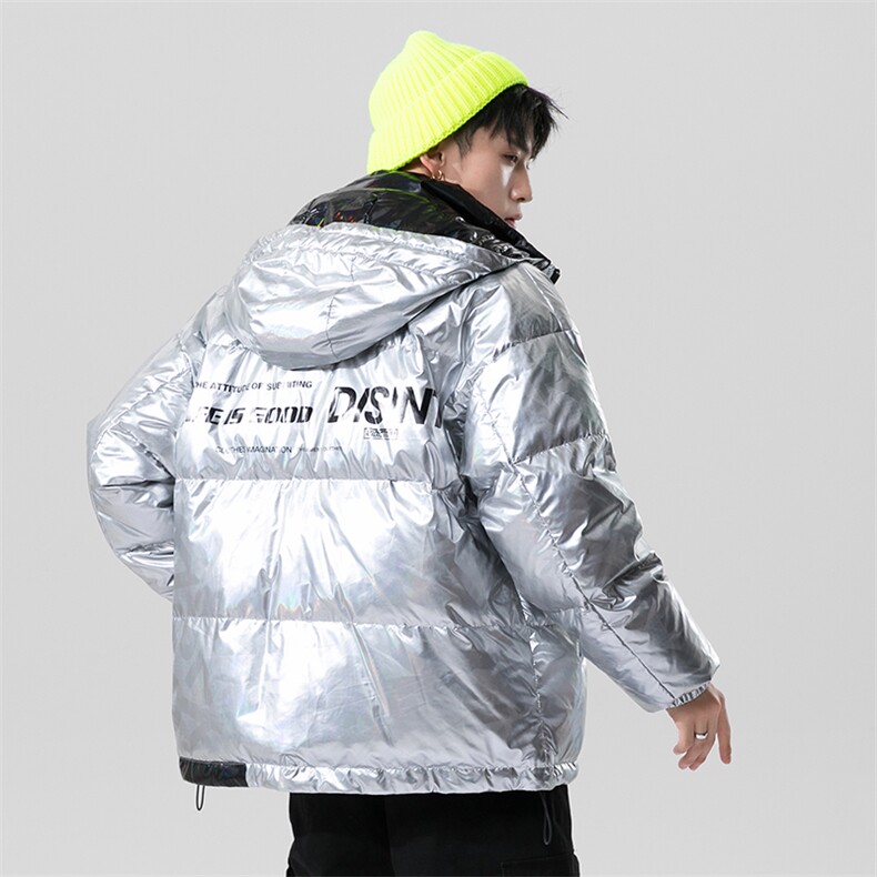 日系80白鸭绒海报22冬季炫彩反光保暖连帽羽绒服YR102P255控298,男装羽绒服,电商A247-1