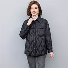 冬季短款羽绒服女2022新款衬衫款轻薄羽绒外套，女装羽绒服，忆绮罗
