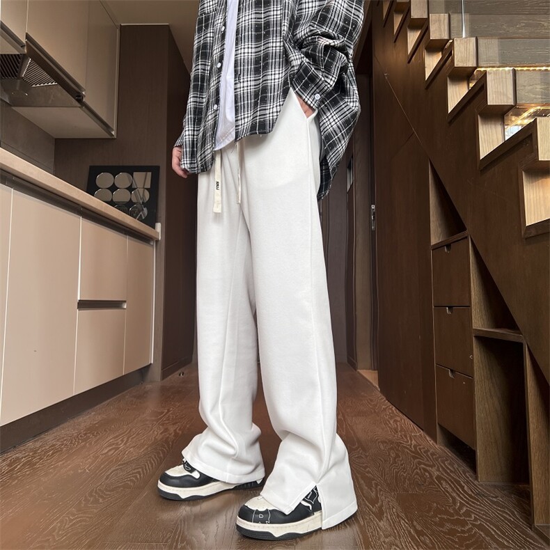 潮流裤脚开叉直筒卫裤纯色男女休闲裤212-2-DY76-特P40,男装休闲裤,星座808A-1