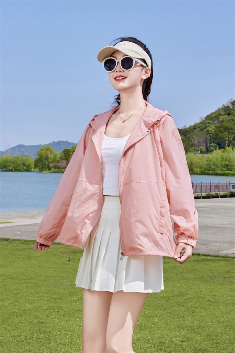 白色短款防晒衣女2025夏季新款海边旅游百搭薄款透气防晒服外套,女装防晒衣,蝶眷
