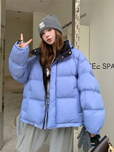 现货新款东大门加厚保暖羽绒服百搭连帽面包服女装外套女图片