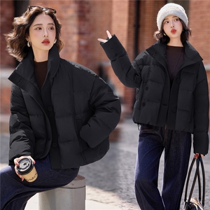 2025年冬季新款时尚拼接短款羽绒服女图片