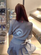 2025春款TB针织小狗开衫天丝棉材质，女装针织衫/毛衣，织己羊绒