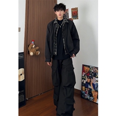 （）假两件潮牌夹克外套5005-P78（裤子5004-P65），男装夹克，星座910-5