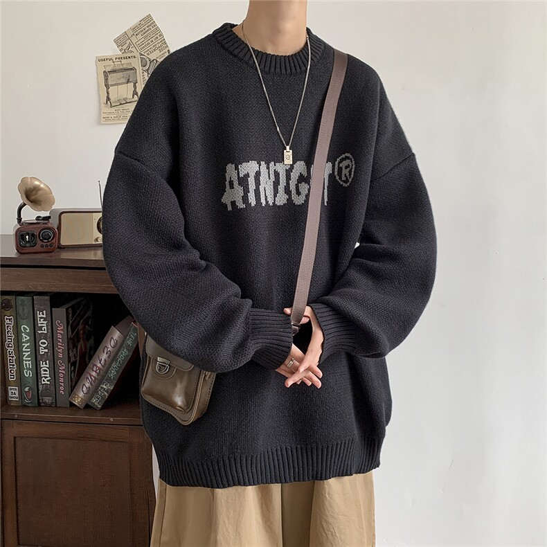 宽松圆领毛衣男秋冬百搭针织衫QM809-P65控88,男装针织衫/毛衣,电商D329