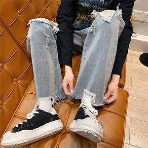 k706-p48-控68  破洞牛仔在高阶宽松大码牛仔裤cityboy图片