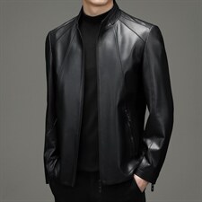 DLSN21303新款皮衣男头层绵羊皮夹克棒球领商务休闲男P880图片