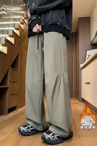 美式三防冲锋裤子男秋冬季2024新款加绒加厚大码宽松直筒休闲长裤图片