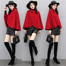春秋小款呢子斗篷外套女短款2024秋冬新款韩版气质小个子毛呢披肩，女装毛呢外套，芷墨服饰