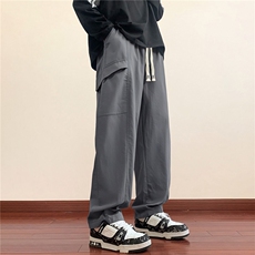 休闲宽松直筒秋季速干休闲裤K072模特地板锦纶(S-3XL)TP22，男装休闲裤，电商A088