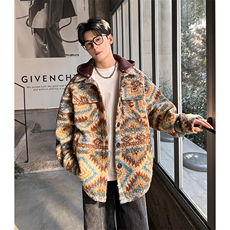 可拆卸帽子波西米亚风时尚百搭保暖外套A071-5015-P108，男装棉衣，电商A071