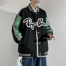 秋季潮牌棒球服男女潮流港风学院风华夫格夹克外套模J203-P75，男装夹克，星座815-2
