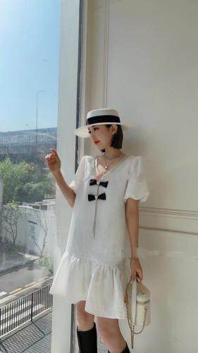 【现货】气质蝴蝶结娃娃裙，女装，秋水月亮