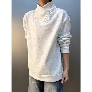 半拉链运动加绒卫衣套头长袖银狐绒衣服男女休闲秋冬 WY65图片