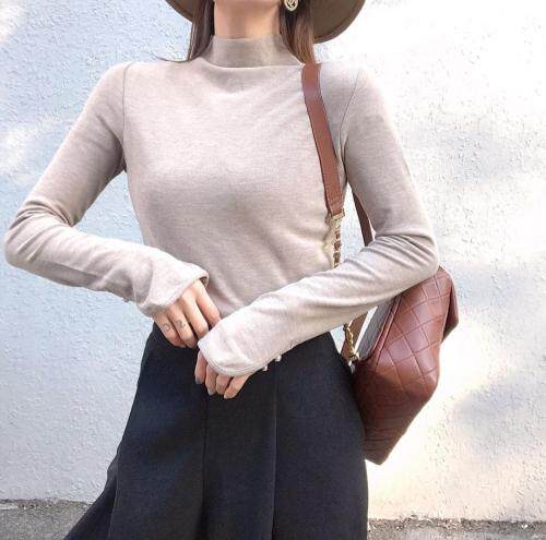 加绒打底衫袖口很有设计感SM，女装，尚映