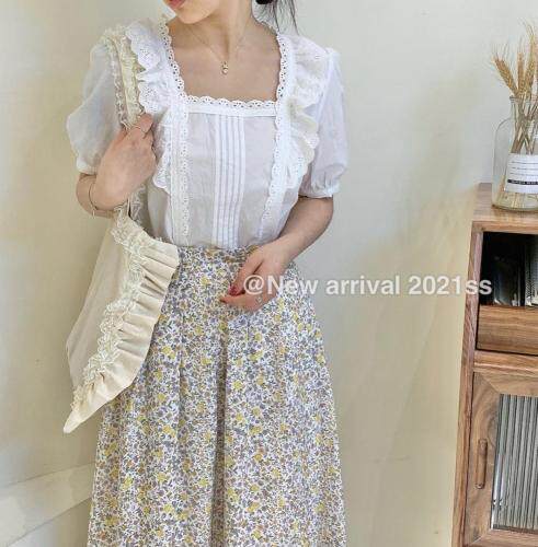 夏季新款韩系百搭花边上衣，女装，Here Bella(5F)