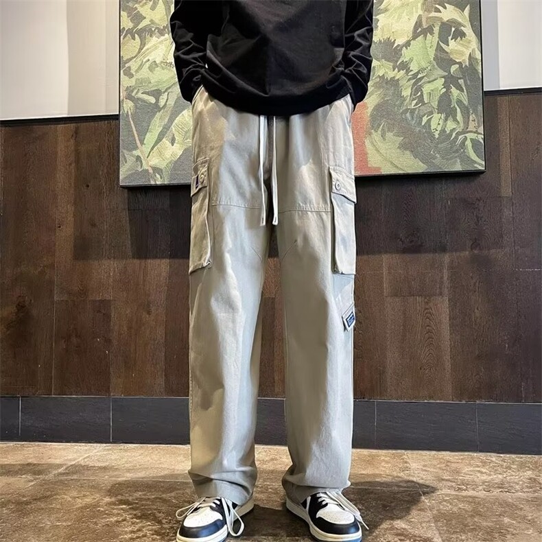 工装夏季新款港风大口袋潮流宽松休闲裤K636-P40,男装休闲裤,星座1109-3