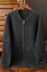 高品质男士开衫2024秋款长袖短拉链简约百搭保暖舒适，男装羊绒开衫，端硕羊绒