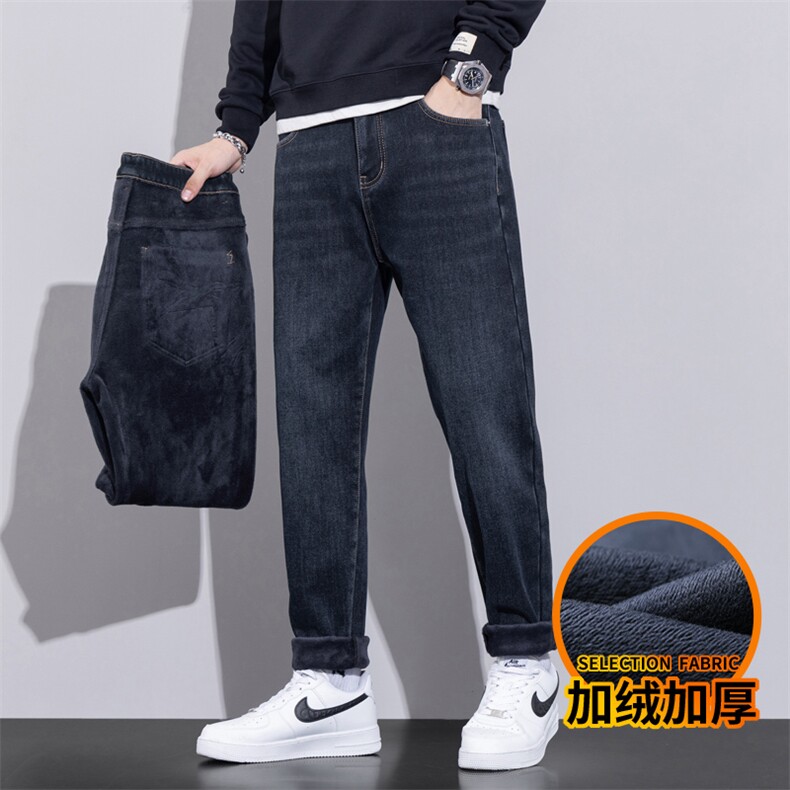 A178  729JR  特P60  秋冬季加绒加厚美式休闲牛仔裤图片
