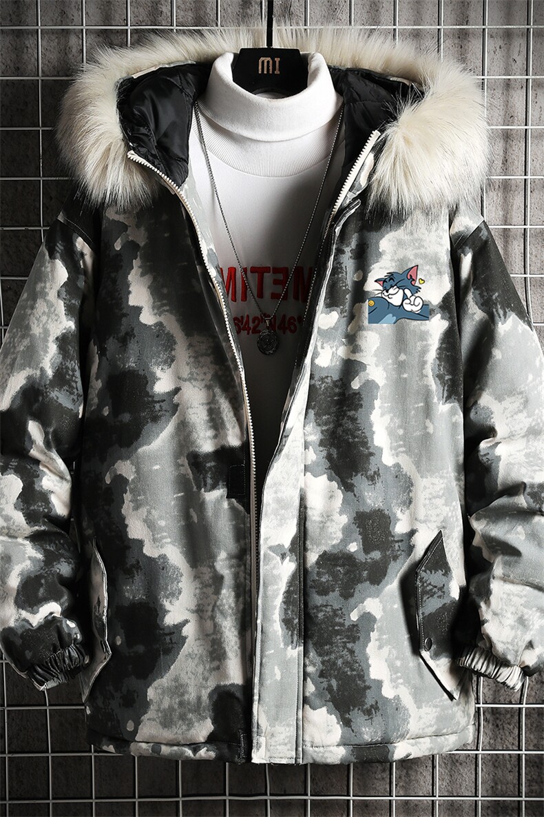 MC49132-P135日系潮衣男大码派克服男工装服外套袄网格,男装棉衣,电商A040A