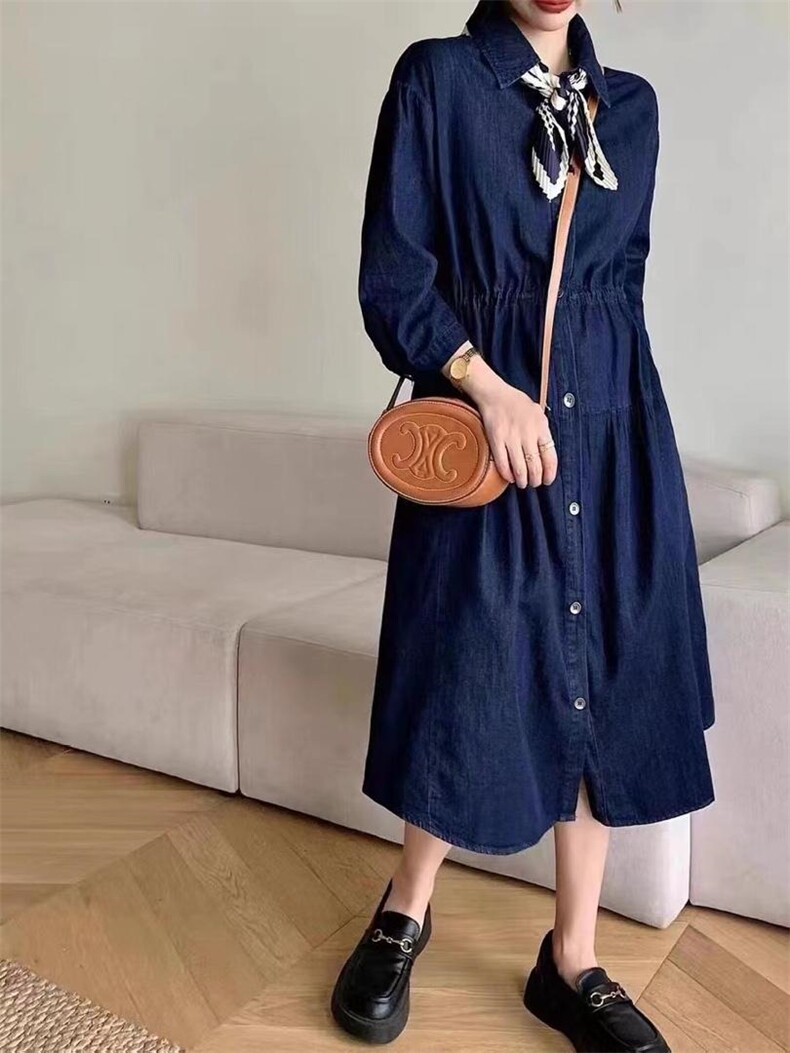 秋季丝巾牛仔裙，其它，吉之红