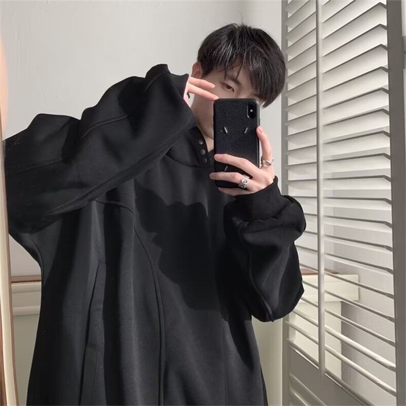 加绒卫衣2024年秋冬季新款潮流美式痞帅衣服连帽外套男,女装短外套,星座716-3