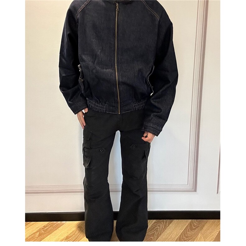 复古解构设计感水洗牛仔外套男女休闲小众设计夹克潮WLJ977-P88,男装工装外套,星座1008