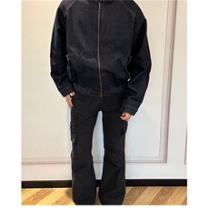 复古解构设计感水洗牛仔外套男女休闲小众设计夹克潮WLJ977-P88，男装工装外套，星座1008