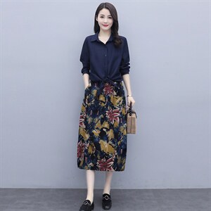 长袖针织连衣裙两件套女装2025年春秋装新款气质早春季套装裙子潮，女装套装/套裙，施恩睿棋