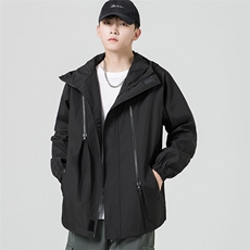 连帽春季冲锋衣男潮流防水夹克外套大码宽松上衣A266-JK8018-P45，男装夹克，电商A266