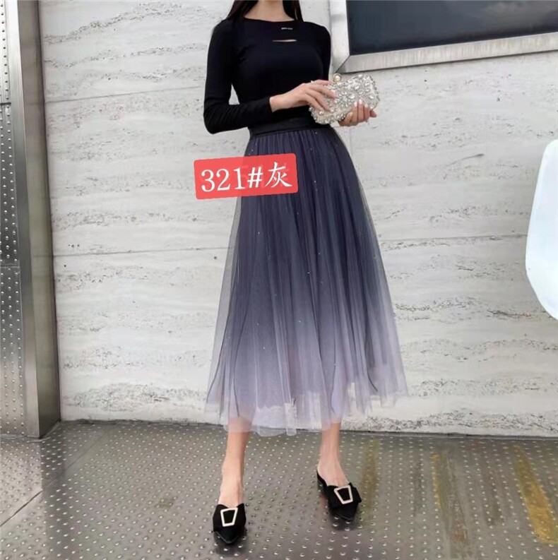 冬季新款半裙，女装半身裙，浪漫流纱