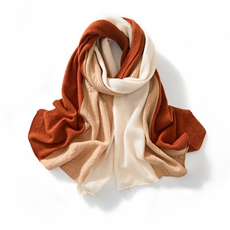 2025年秋季新款百搭女士三色拼色保暖围巾，围巾，西欧羊绒