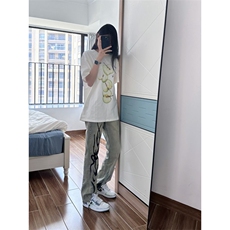 【有货】美式高街黄泥色牛仔裤男女直筒火焰残影裤子NZ05HH-特P58，男装牛仔裤，星座1007（原301D）