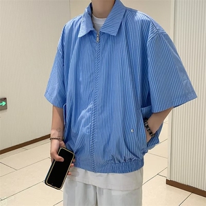 夏季新款衬衫潮流慵懒男方领衬衫 P40图片