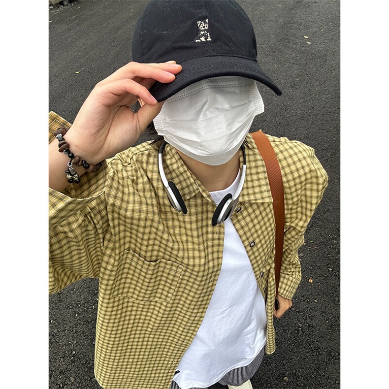 春季长袖休闲衬衣外套男休闲日系复古格子衬衫CS281-P40,男装衬衫,星座301C-5