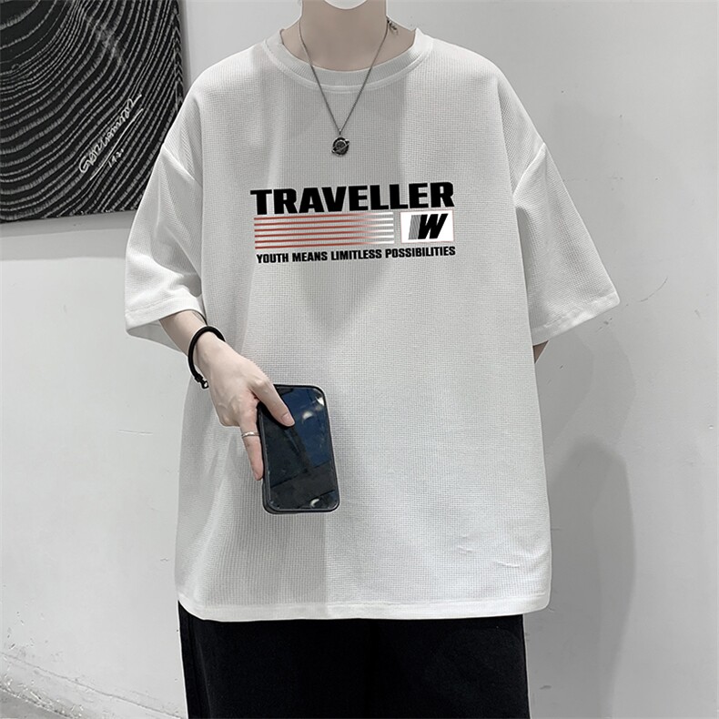 华夫格t恤男短袖男大码五分袖 大皂风 HT73359-P22图片