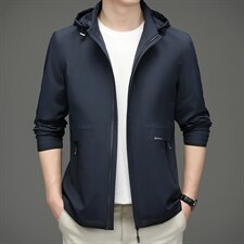 2023秋季新款连帽夹克男商务休闲时尚薄款外套男士春秋上衣男装，男装夹克，电商B212（原钱塘6029）