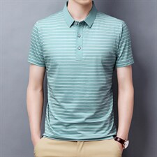夏季新品休闲百搭宽松潮流翻领条纹上衣2023新款男士短袖运动服男，男装T恤，电商B212（原钱塘6029）