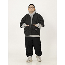 1506-1/M22971/P72冬款日系简约葫芦纹宽松短袖外搭叠穿棉衣男，男装T恤，星座1506-1