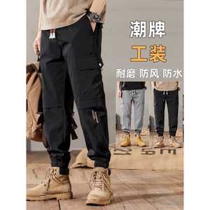 多口袋潮流束脚百搭长裤冲锋休闲短裤运动工装裤子春秋款加绒加厚图片