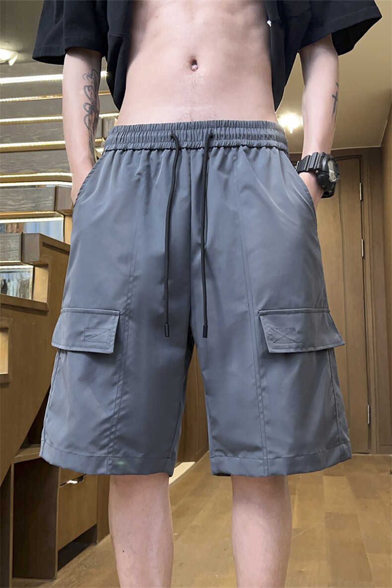 港风工装休闲裤高街五分裤宽松沙滩裤直通短裤DK308P28,男装休闲裤,星座1204-3