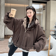 两面穿现货重磅短款座山雕棉衣男女双面穿毛毛绒棉服加厚外套，男装棉衣，电商A486-1